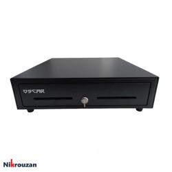 کشوی پول 4 خانه اسکار (مشکی) مدل OSCAR OCH-410 RJ11 W/MS-With Bell (زنگدار ریل فلزی)