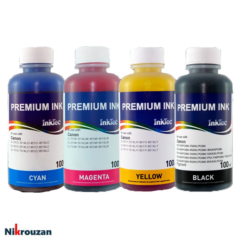 جوهر چهاررنگ اینک تک (خارجی) برای پرینترهای کانن مدل Canon Inktec 100ml جوهر چهاررنگ اینک تک (خارجی) برای پرینترهای کانن مدل Canon Inktec 100ml