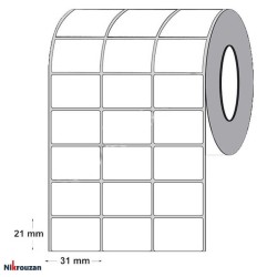 لیبل (برچسب) کاغذی رنگ قرمز سه ردیفه 31×21 Red Paper Label