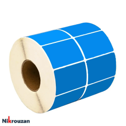 لیبل (برچسب) کاغذی رنگ آبی دو ردیفه 51×34 Blue Paper Label