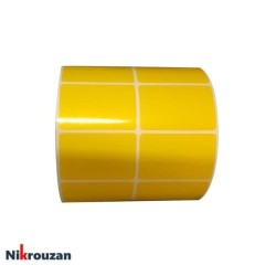 لیبل (برچسب) کاغذی رنگ زرد دو ردیفه 45×30 Yellow Paper Label