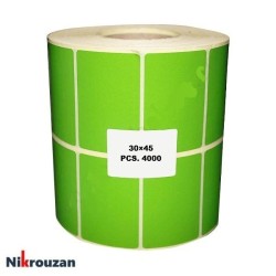 لیبل (برچسب) کاغذی رنگ سبز دو ردیفه 45×30 Green Paper Label