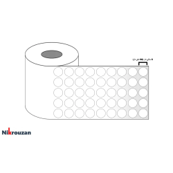 لیبل ترانسپارنت (شیشه ای) دایره ای به قطر ۵ سانتی متر (۵۰ میلی متر) دو ردیفه 2000 عددی Round Transparent Label 50mm